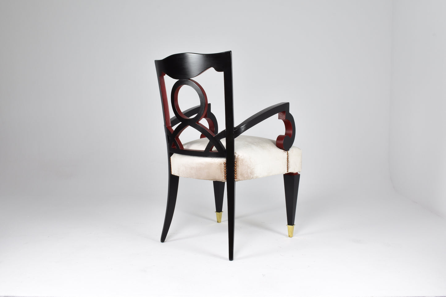 Set of 4 Restored Italian Dining Armchairs with Game Table, 1960s