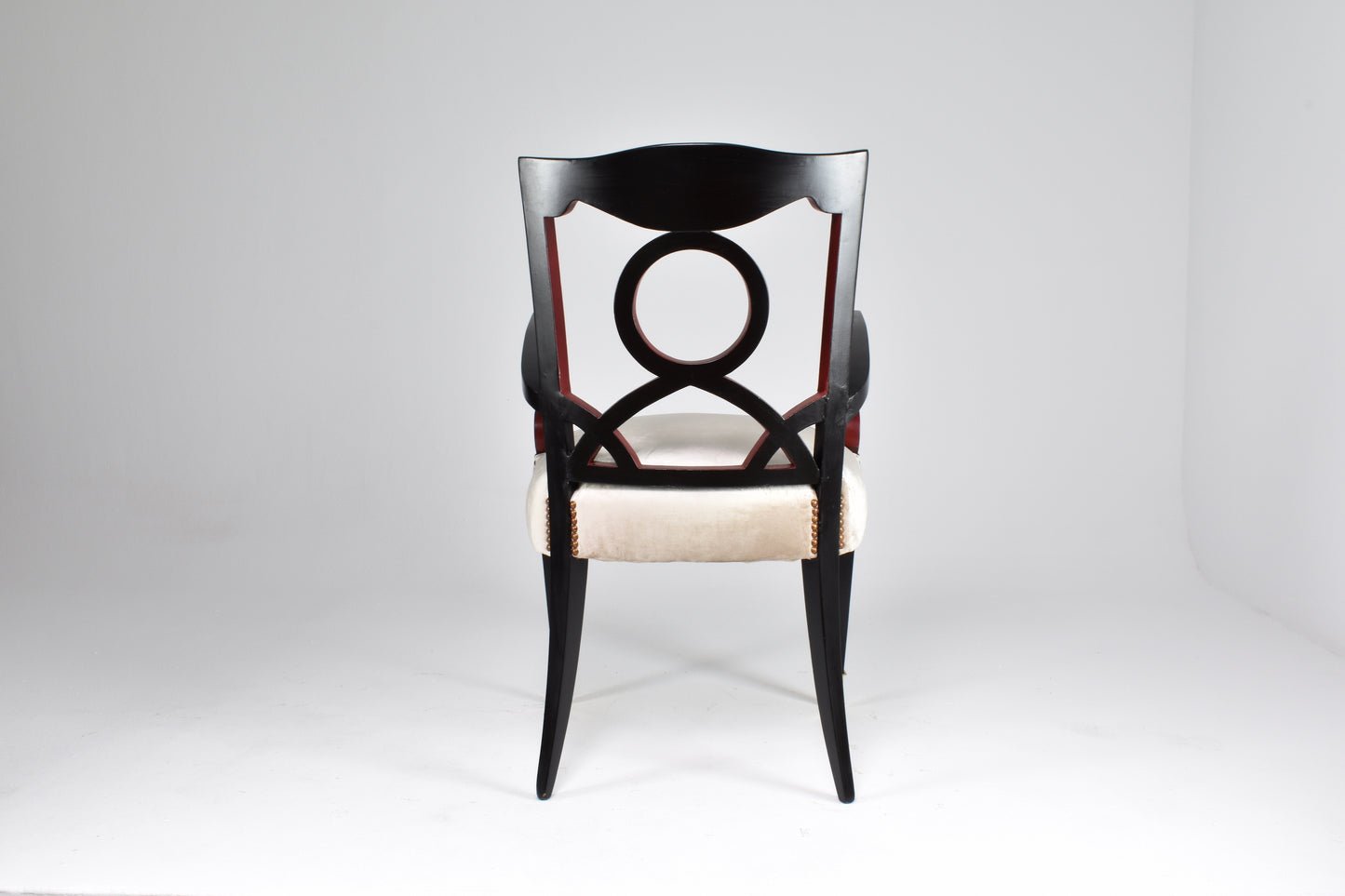 Set of 4 Restored Italian Dining Armchairs with Game Table, 1960s