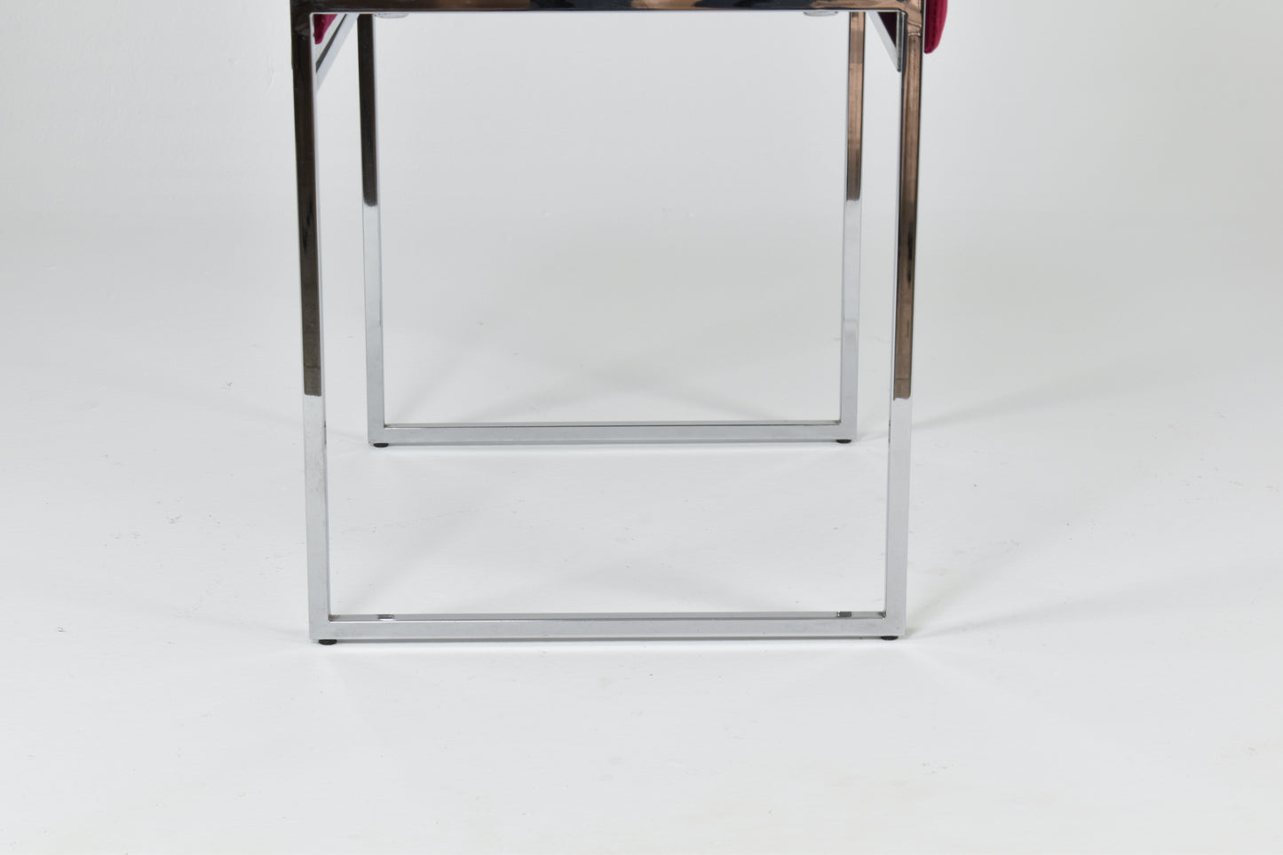 Italian Set of 4 Chrome & Velvet "SQ-AL" Dining Chairs by Willy Rizzo, 1970s