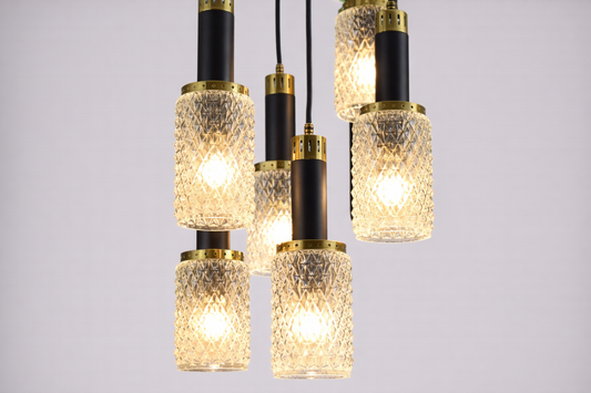 Shop 1960's 6 Light Glass Pendant by Stilnovo - Spirit Gallery Vintage Furniture