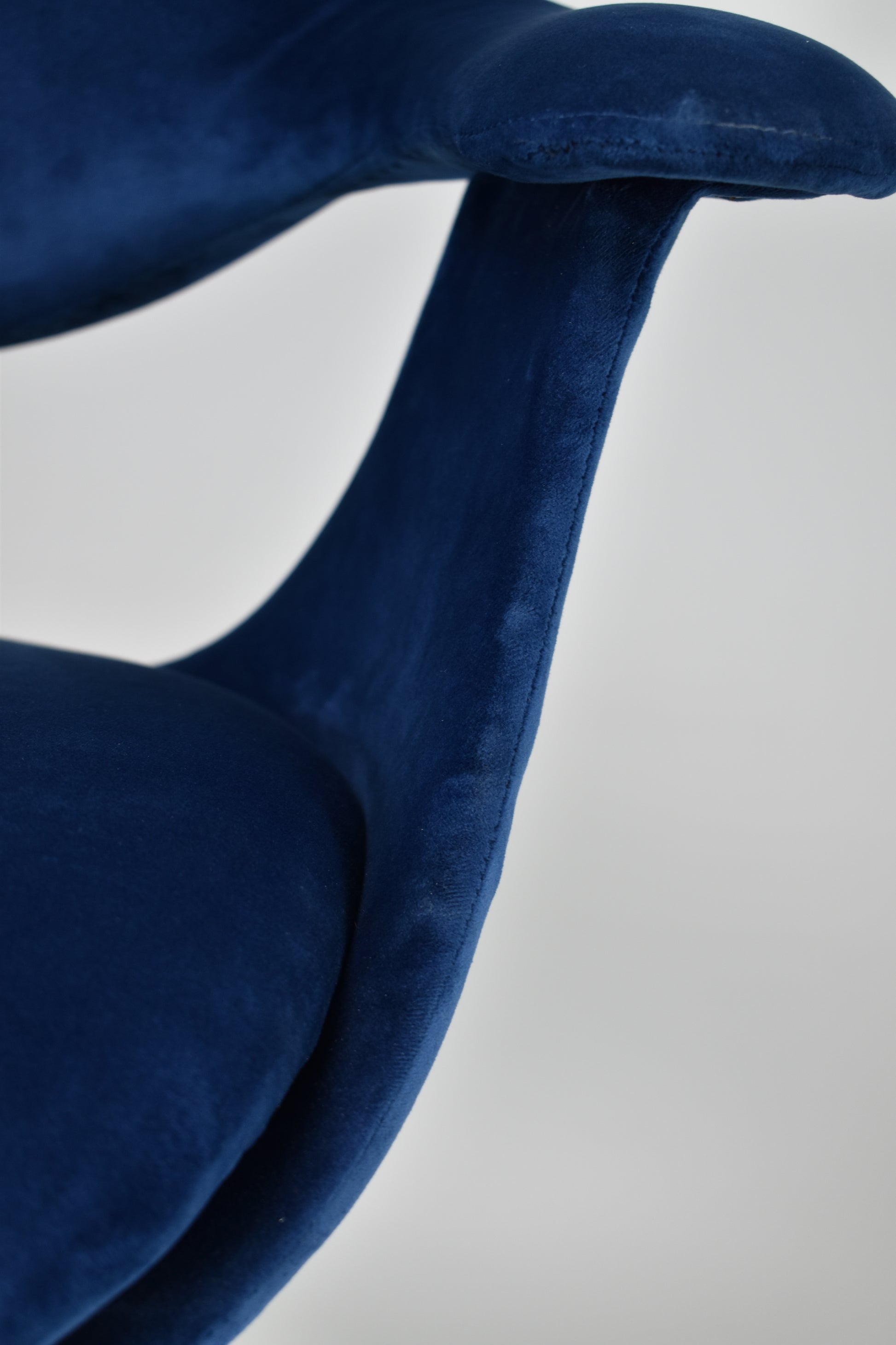 Velvet and Aluminum Armchair By George Nelson, USA, 1964s