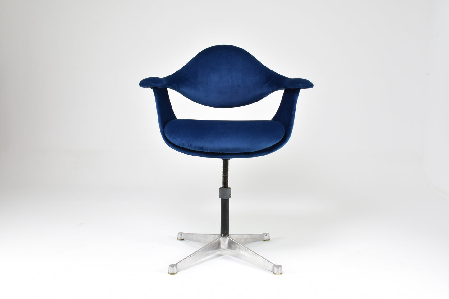 Velvet and Aluminum Armchair By George Nelson, USA, 1964s