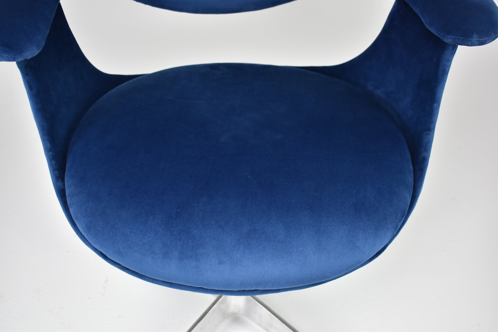 Velvet and Aluminum Armchair By George Nelson, USA, 1964s