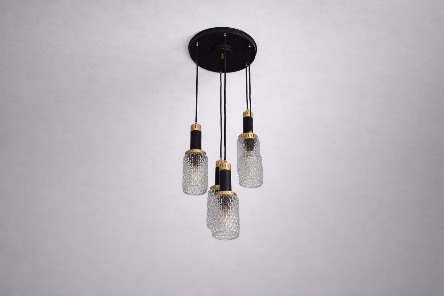 1960's 6 Light Glass Pendant by Stilnovo