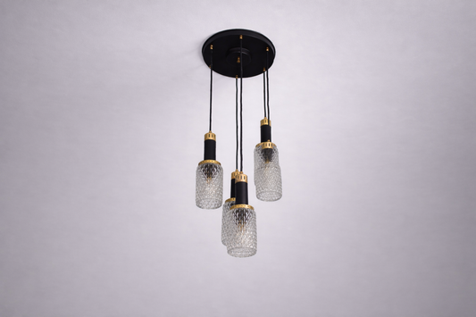 1960's 6 Light Glass Pendant by Stilnovo