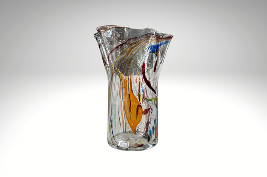 1970's French Multicolour Crystal Vase - Spirit Gallery 