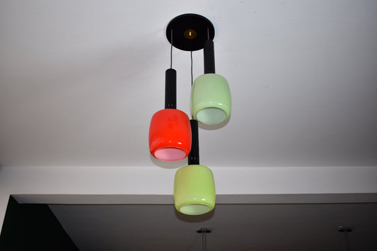 Suspension en verre de Murano multicolore italienne des années 1950 par Stilnovo