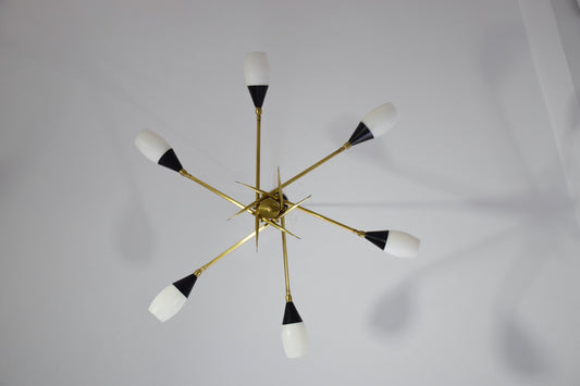 20th Century Italian 6-Arm Chandelier by Stilnovo, 1950's - Spirit Gallery 