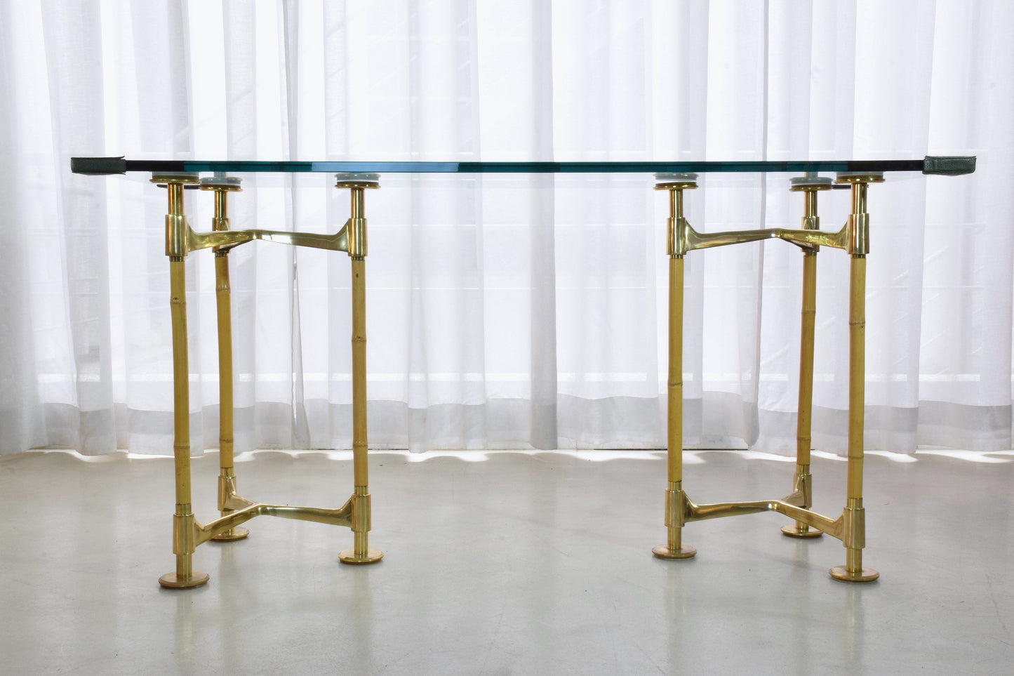 20th Century Vintage Brass Bamboo Desk Gabriella Crespi Style, 1970s - Spirit Gallery 
