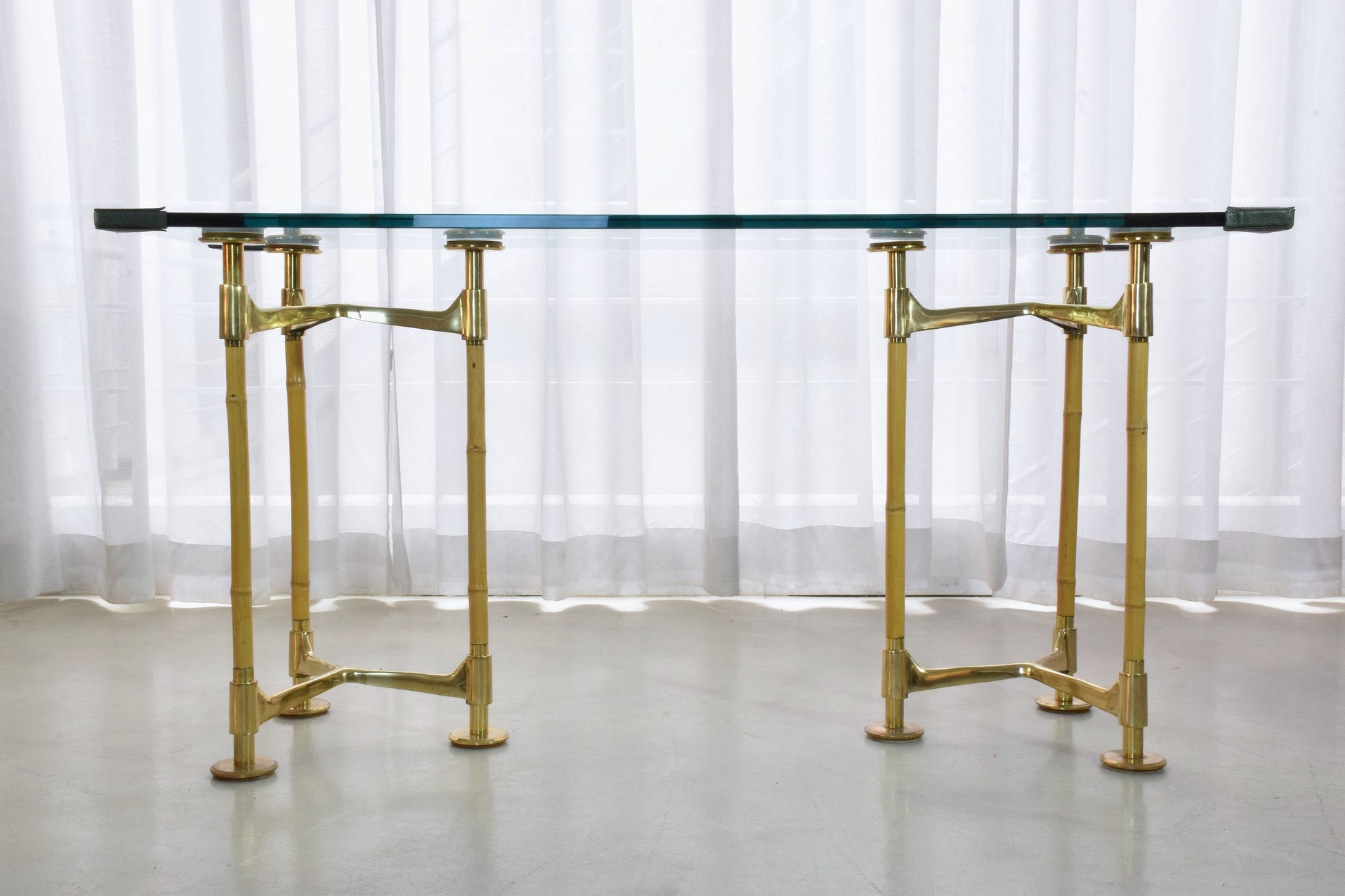 20th Century Vintage Brass Bamboo Desk Gabriella Crespi Style, 1970s - Spirit Gallery 