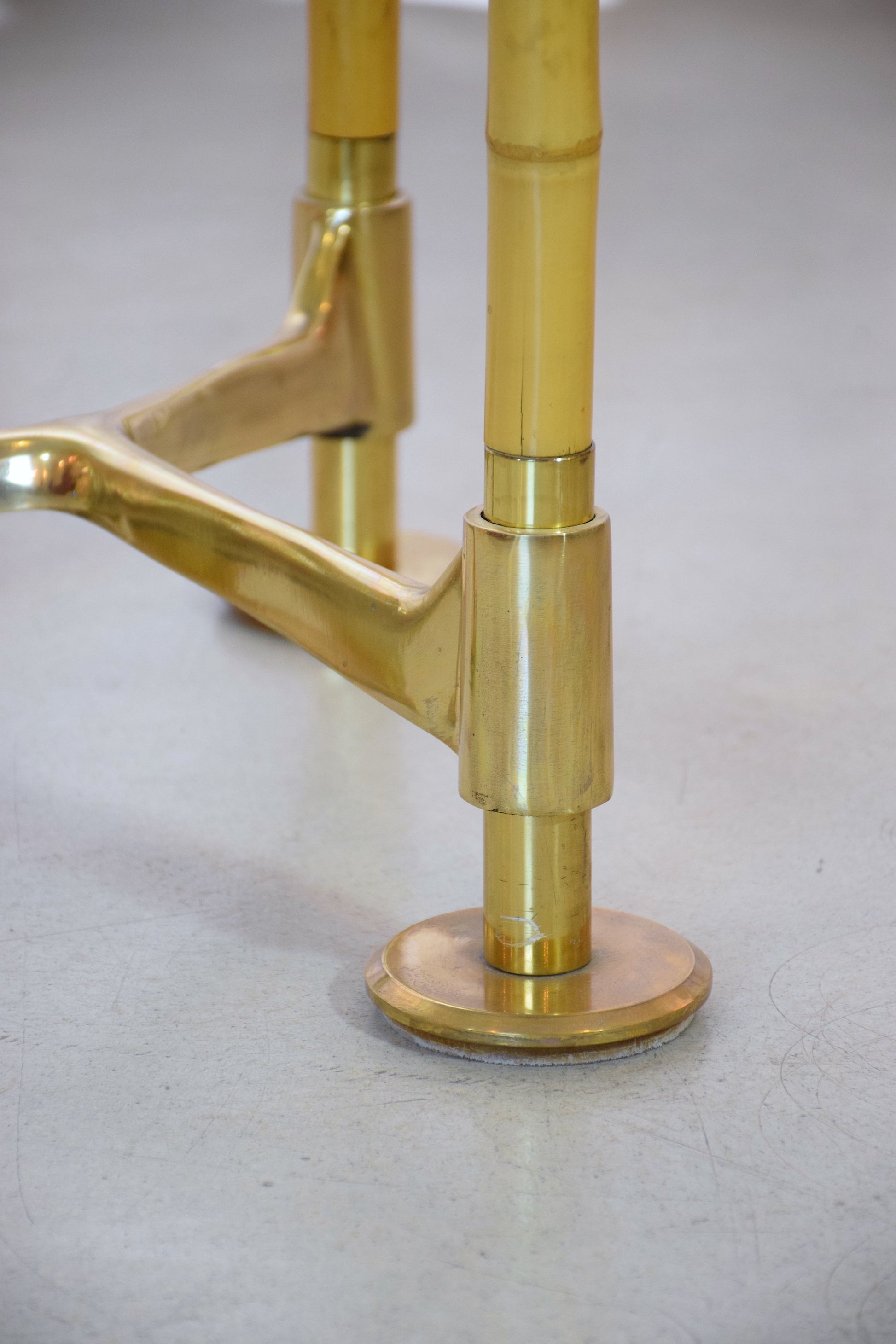 20th Century Vintage Brass Bamboo Desk Gabriella Crespi Style, 1970s - Spirit Gallery 