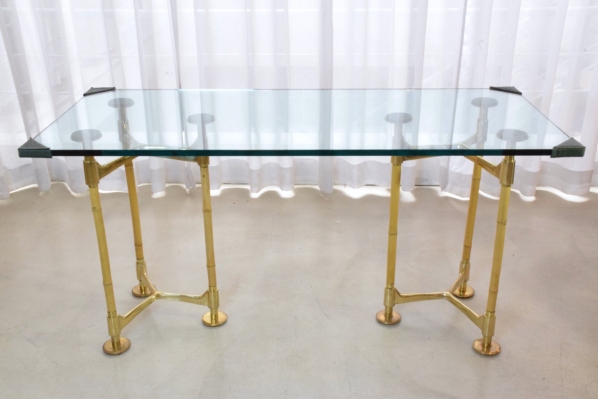20th Century Vintage Brass Bamboo Desk Gabriella Crespi Style, 1970s - Spirit Gallery 