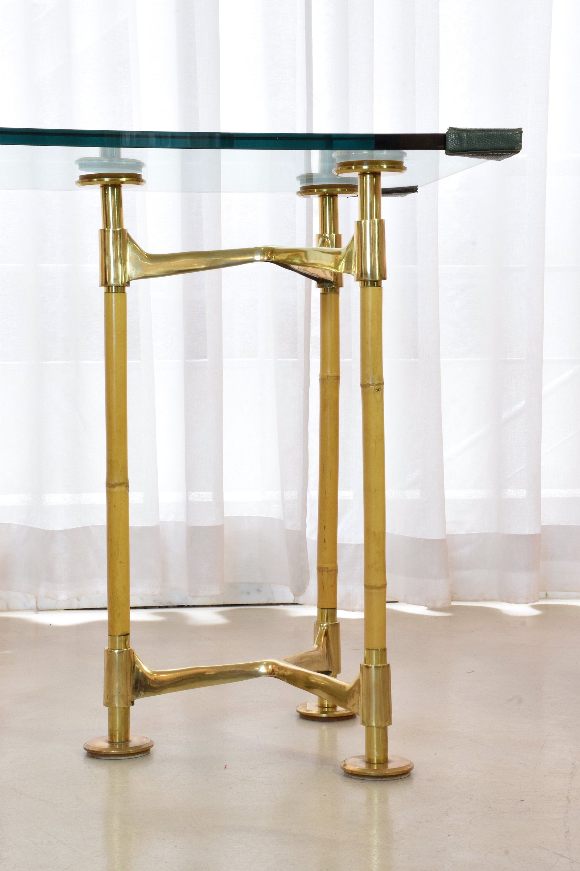 20th Century Vintage Brass Bamboo Desk Gabriella Crespi Style, 1970s - Spirit Gallery 