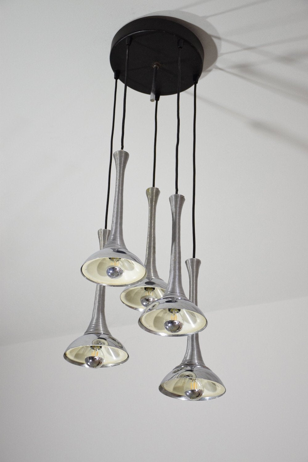 20th Century Vintage Italian Chrome Pendant Light, 1970's - Spirit Gallery 