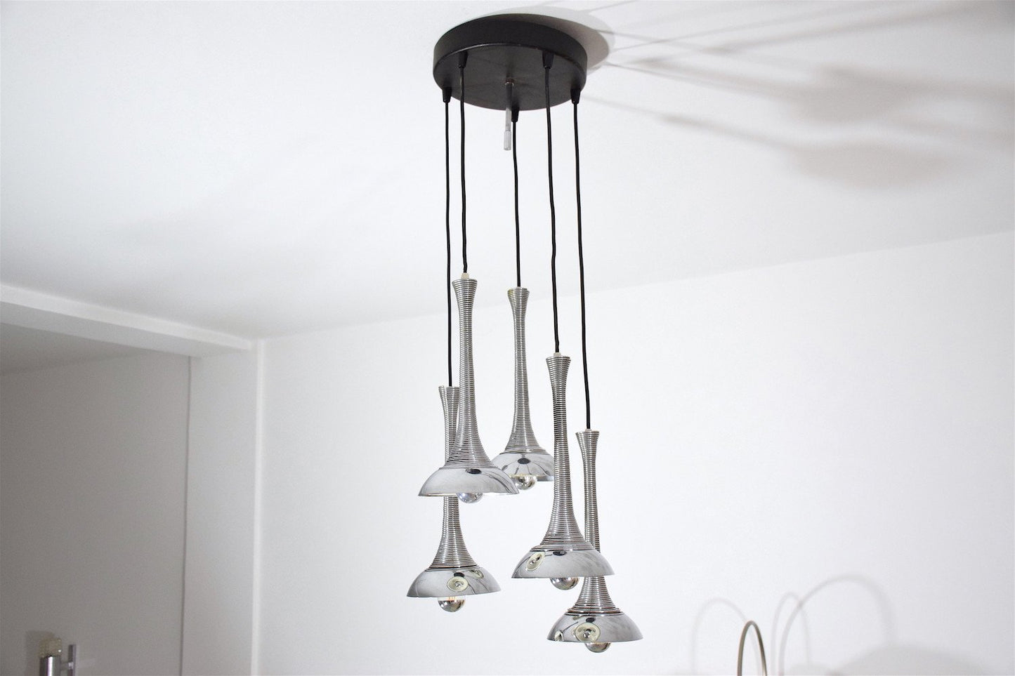 20th Century Vintage Italian Chrome Pendant Light, 1970's - Spirit Gallery 