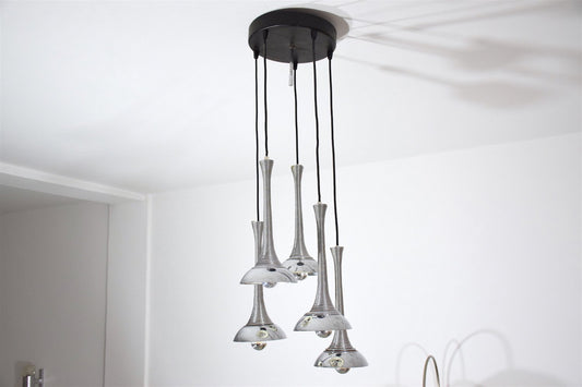 20th Century Vintage Italian Chrome Pendant Light, 1970's - Spirit Gallery 