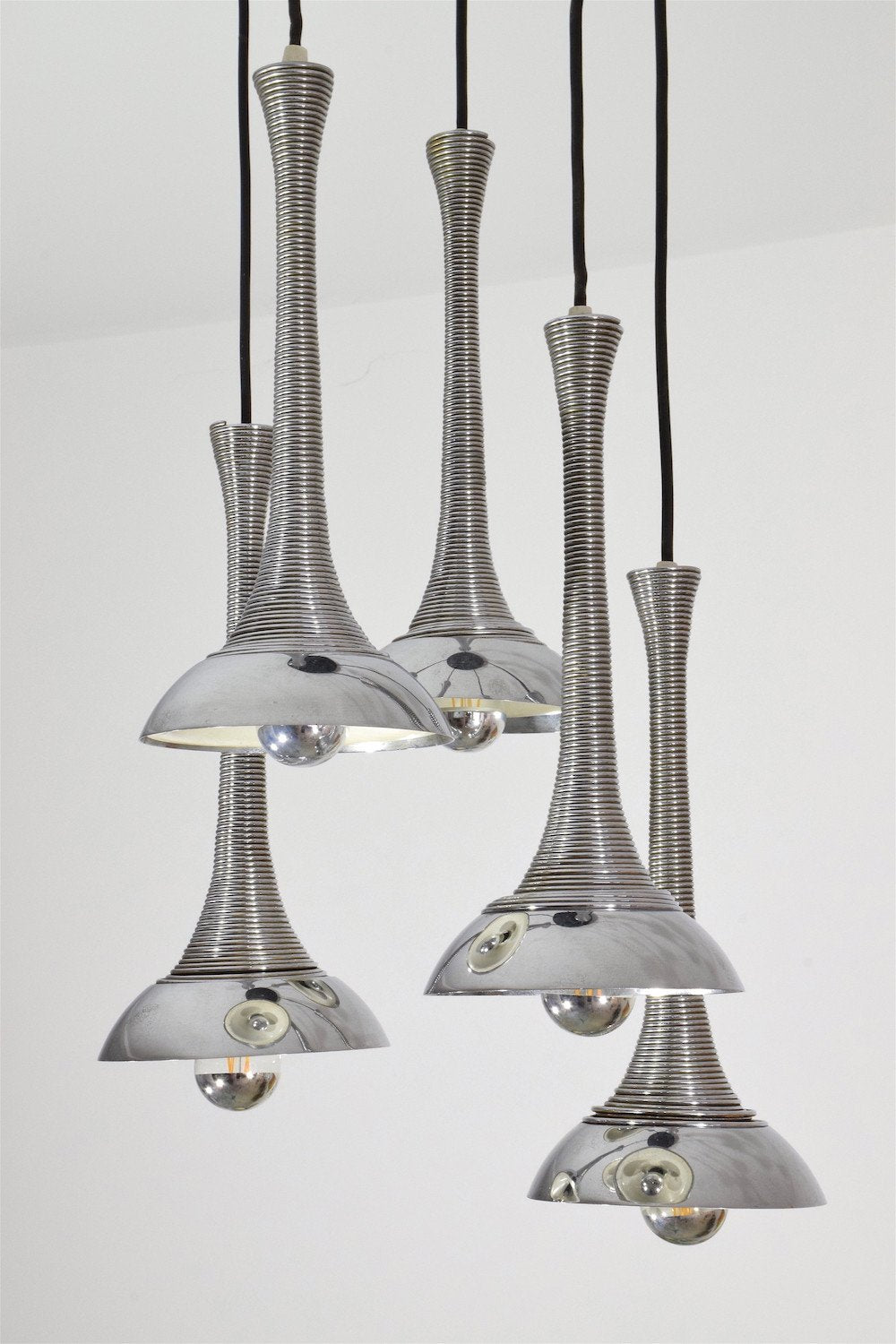 20th Century Vintage Italian Chrome Pendant Light, 1970's - Spirit Gallery 