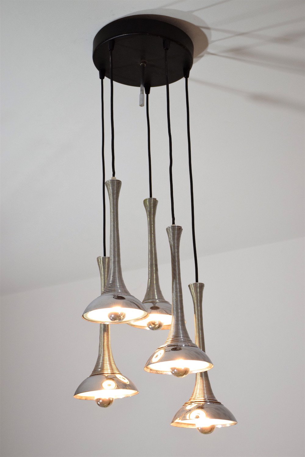 20th Century Vintage Italian Chrome Pendant Light, 1970's - Spirit Gallery 