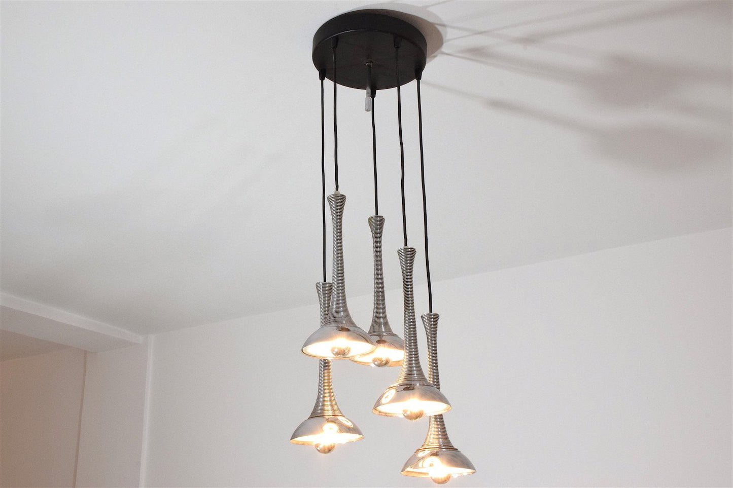 20th Century Vintage Italian Chrome Pendant Light, 1970's - Spirit Gallery 