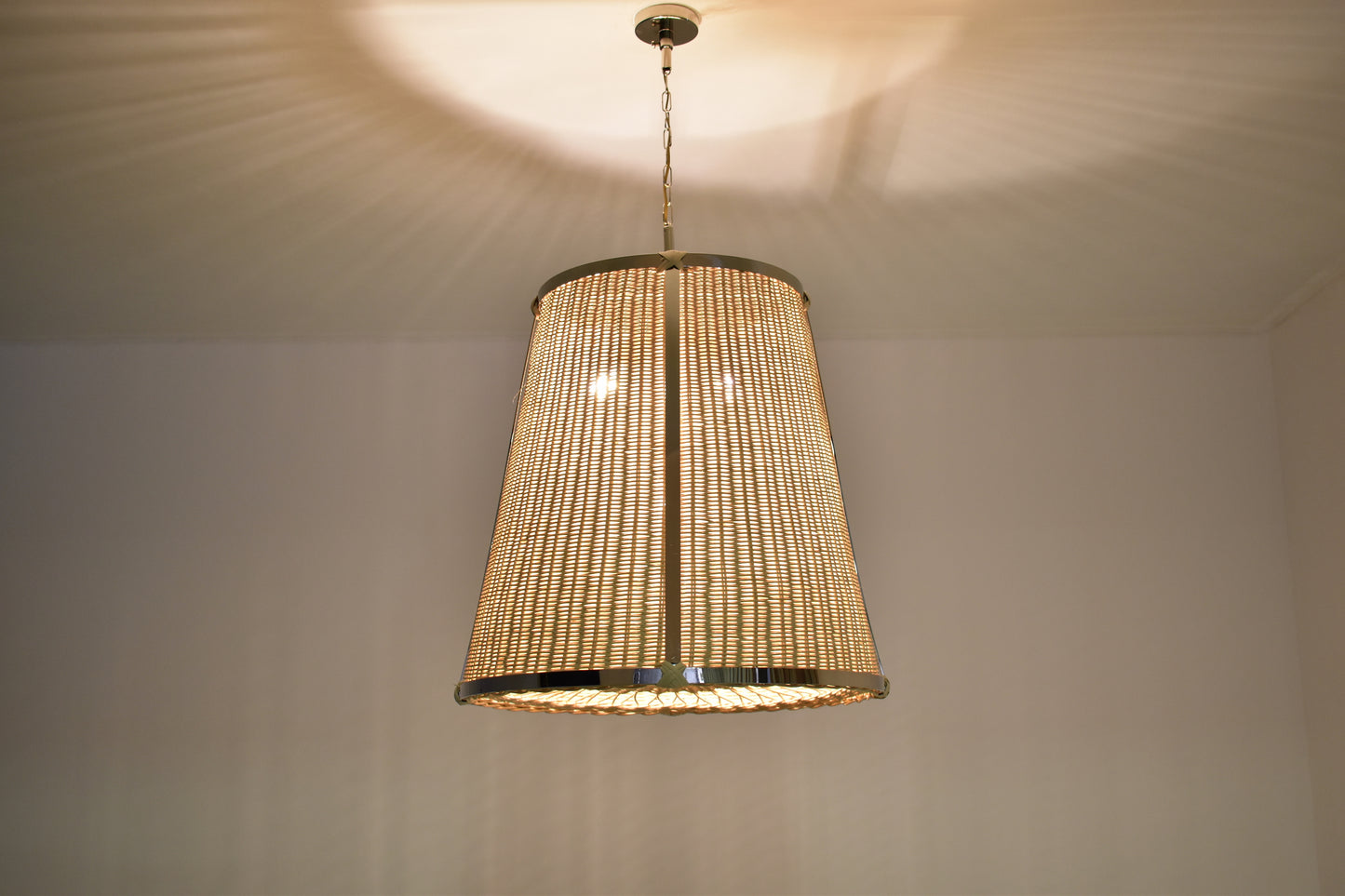 Caeli-A Handcrafted Brass Rattan Pendant Light Fixture