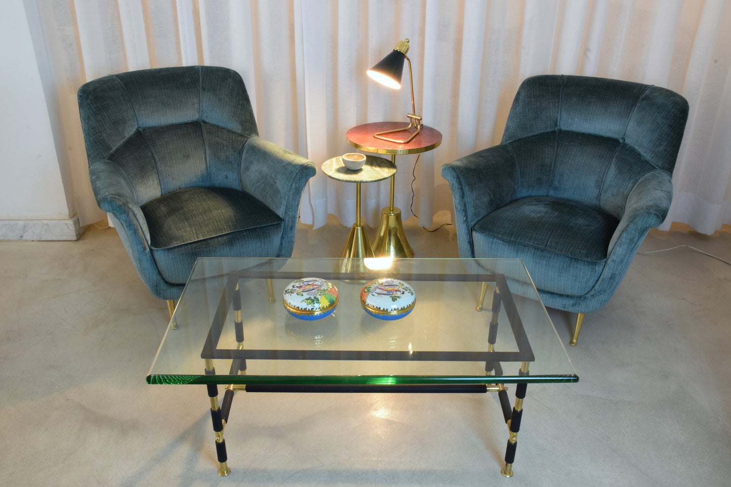 French Vintage Brass Table Lamp by Robert Mathieu, 1950's - Spirit Gallery 