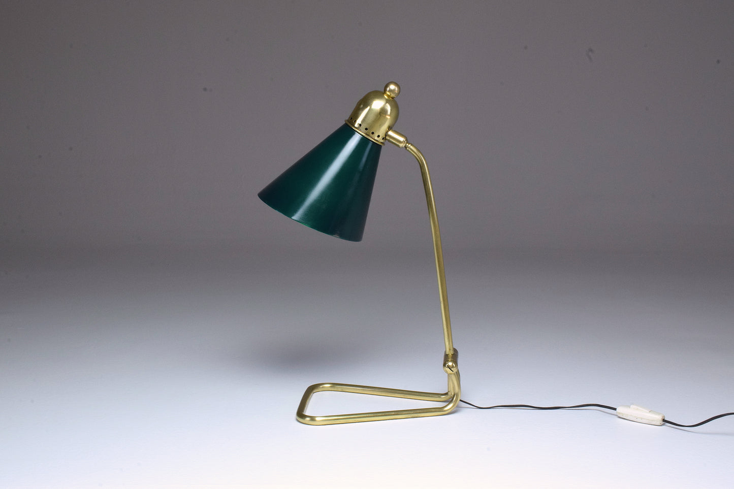 French Vintage Brass Table Lamp by Robert Mathieu, 1950's - Spirit Gallery 