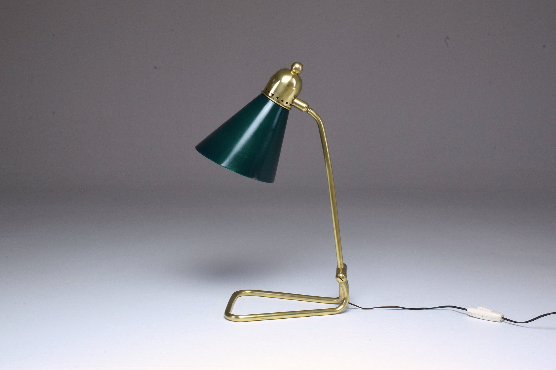 French Vintage Brass Table Lamp by Robert Mathieu, 1950's - Spirit Gallery 