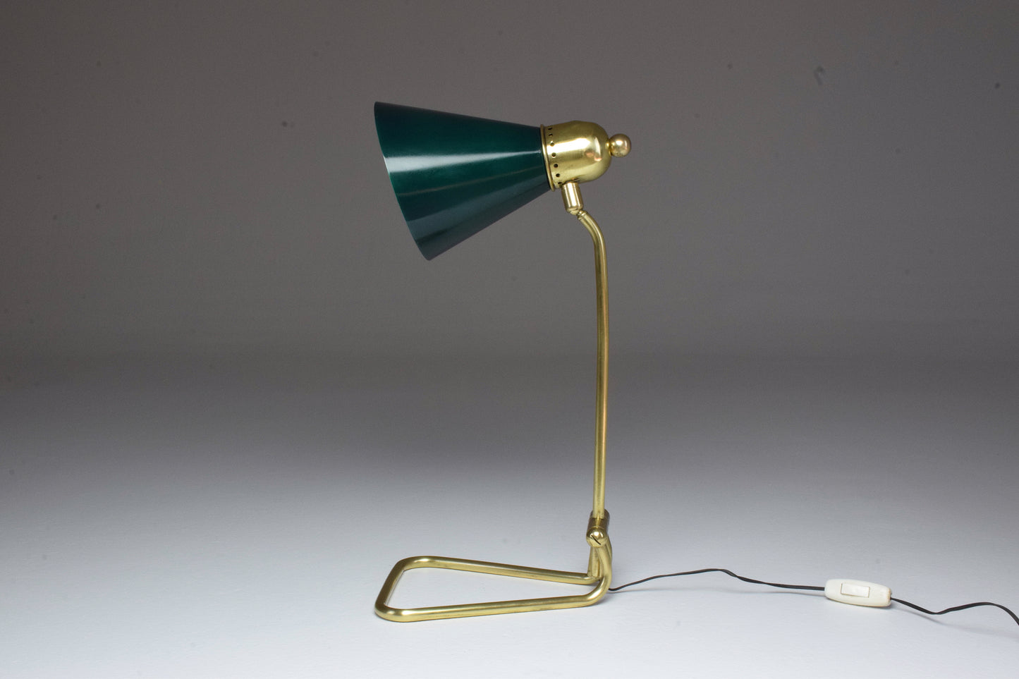 French Vintage Brass Table Lamp by Robert Mathieu, 1950's - Spirit Gallery 