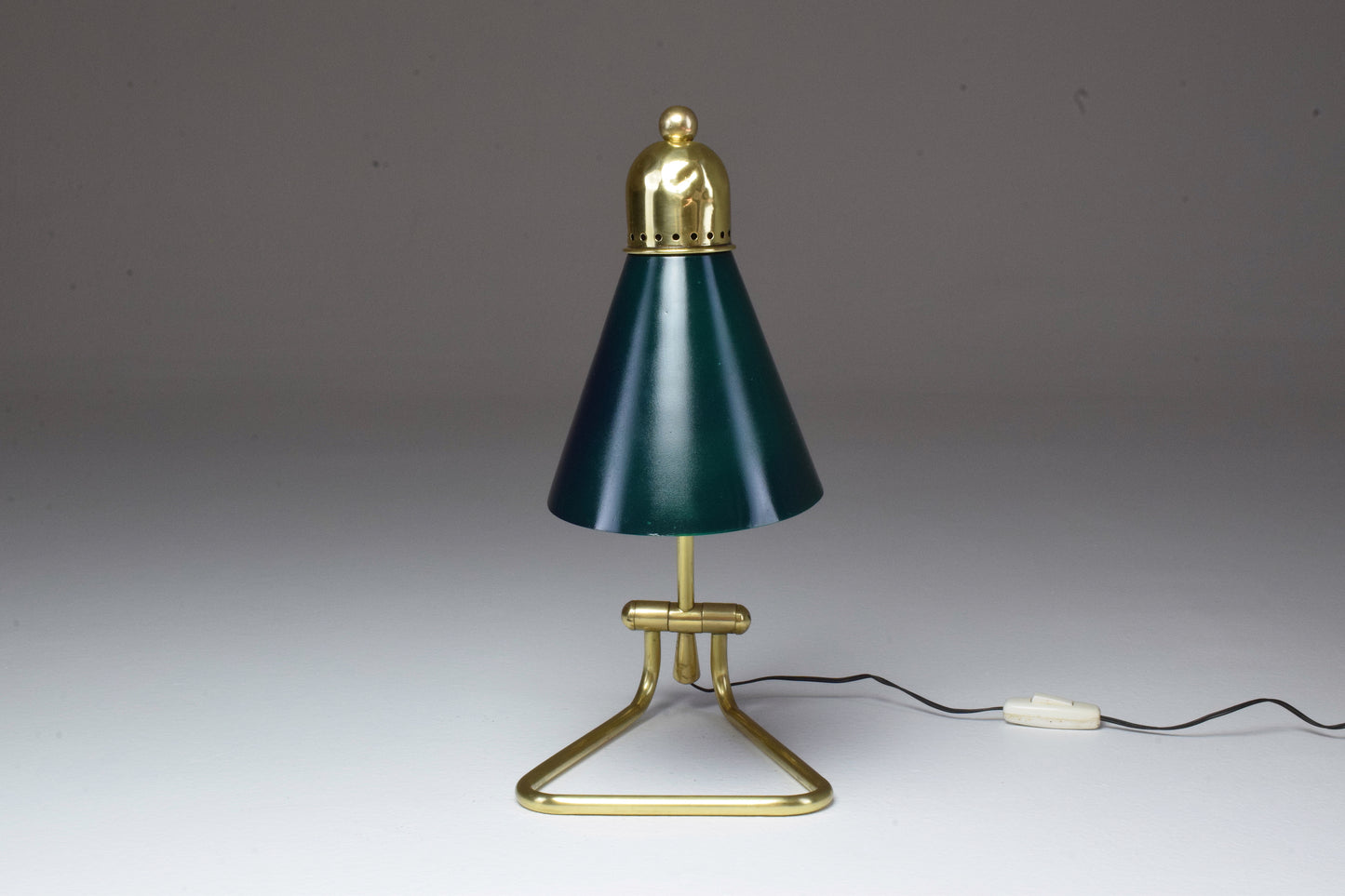 French Vintage Brass Table Lamp by Robert Mathieu, 1950's - Spirit Gallery 