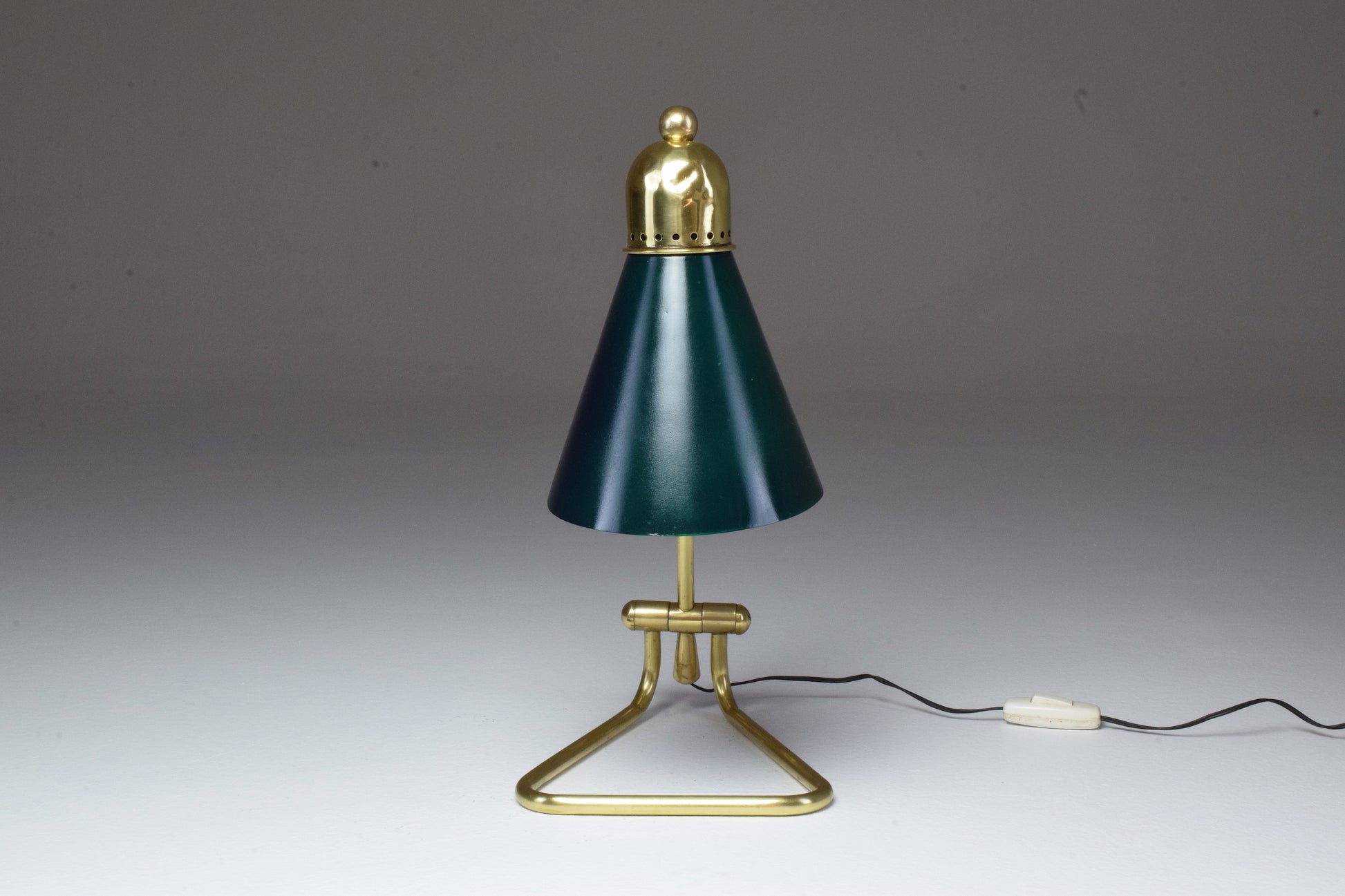 French Vintage Brass Table Lamp by Robert Mathieu, 1950's - Spirit Gallery 