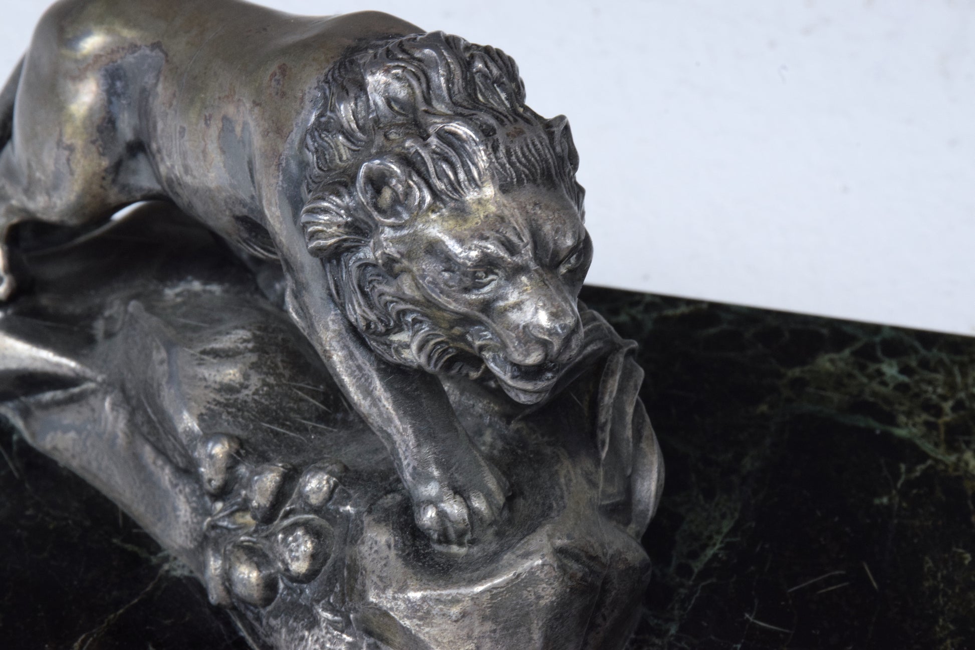French Vintage Art Deco Lion Marble Table Lamp, 1930's - Spirit Gallery 