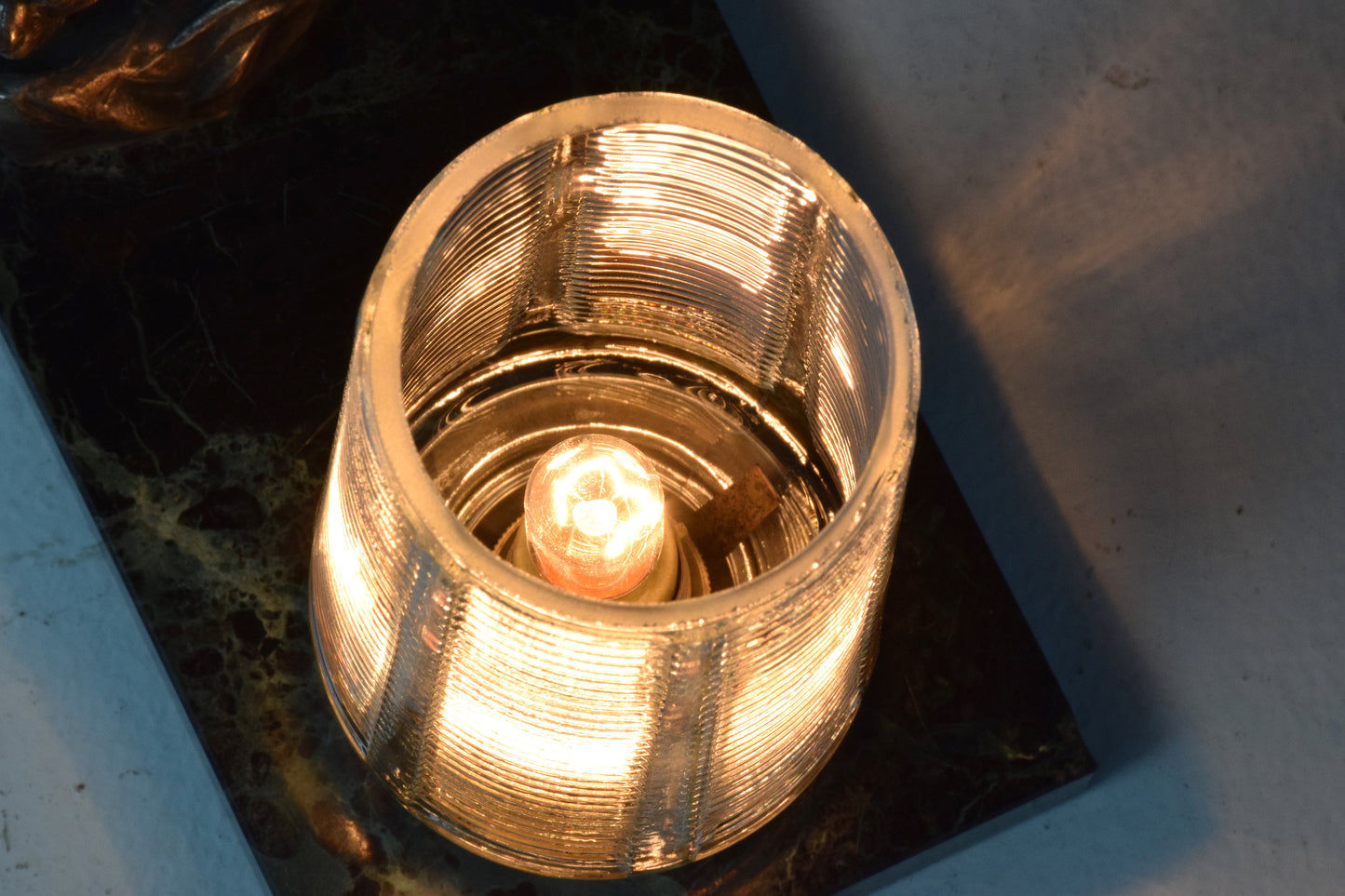 French Vintage Art Deco Lion Marble Table Lamp, 1930's - Spirit Gallery 