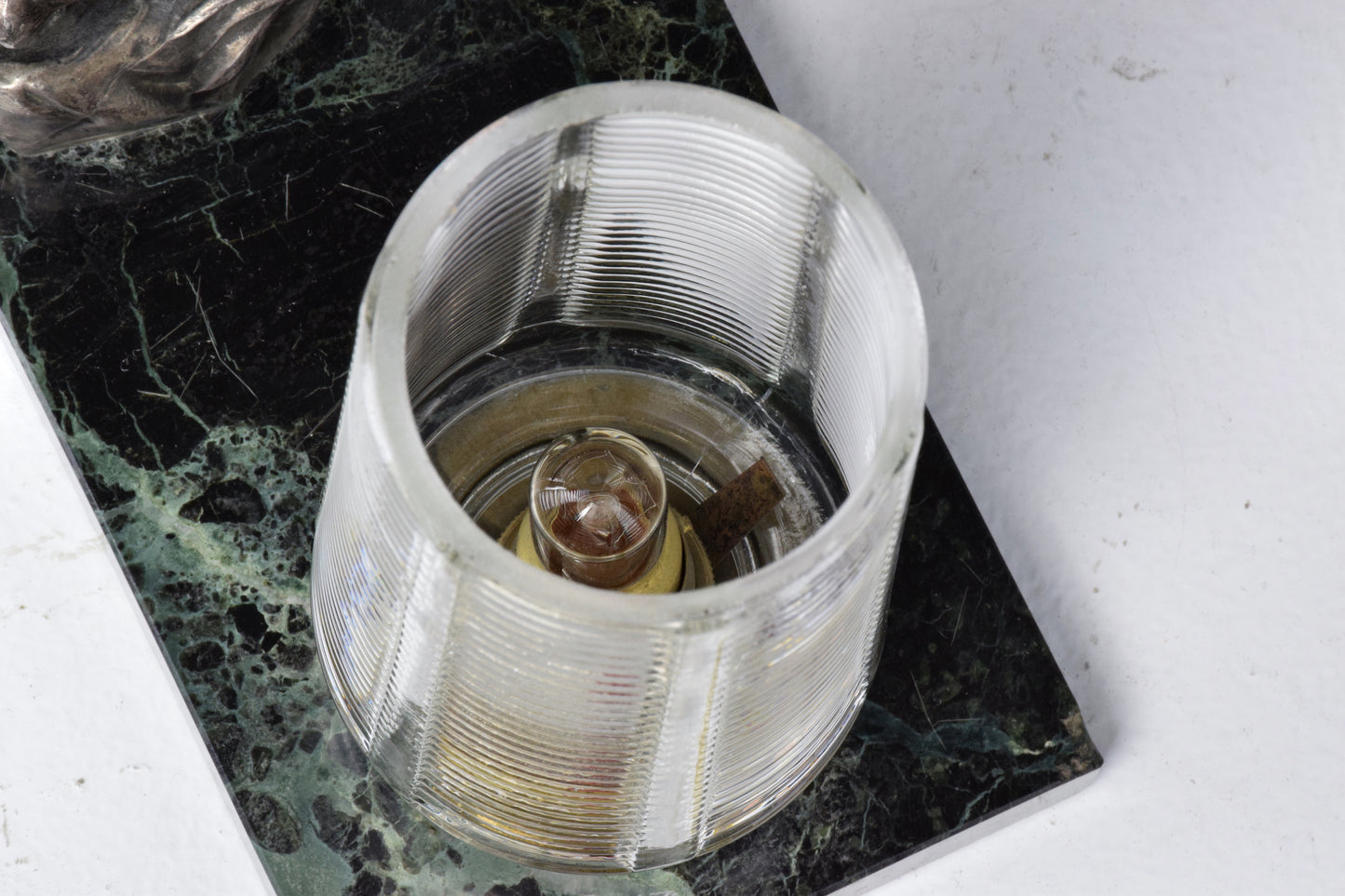 French Vintage Art Deco Lion Marble Table Lamp, 1930's - Spirit Gallery 