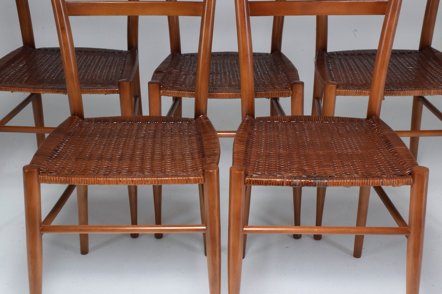 French Vintage Cane Dining Chairs, Set of Five 1930's - Spirit Gallery 