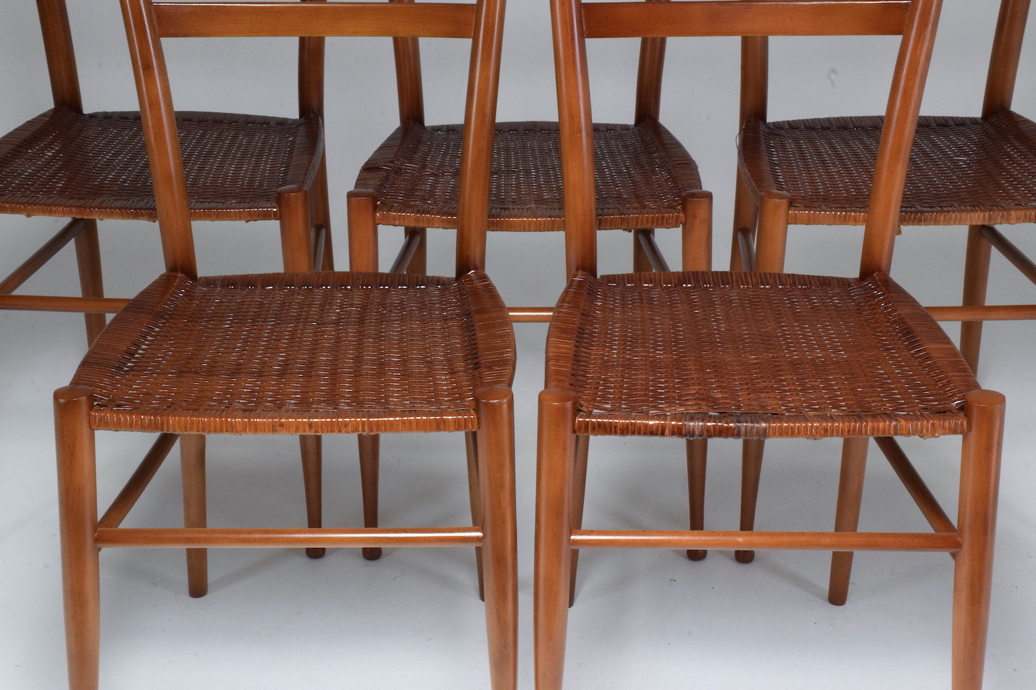French Vintage Cane Dining Chairs, Set of Five 1930's - Spirit Gallery 