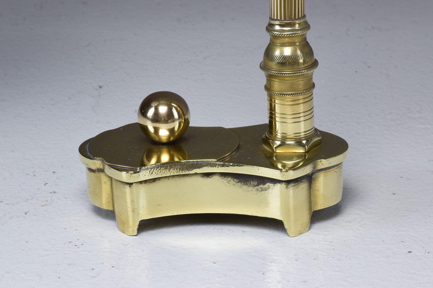 French Vintage Art Deco Engraved Brass Lamp, 1930's - Spirit Gallery 