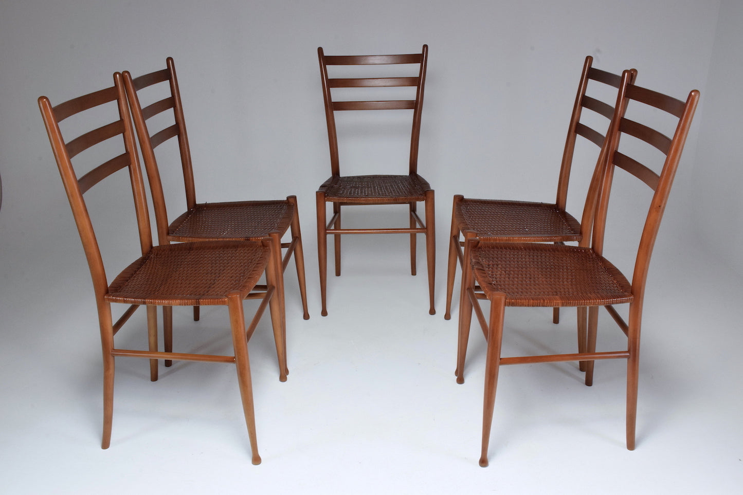 French Vintage Cane Dining Chairs, Set of Five 1930's - Spirit Gallery 