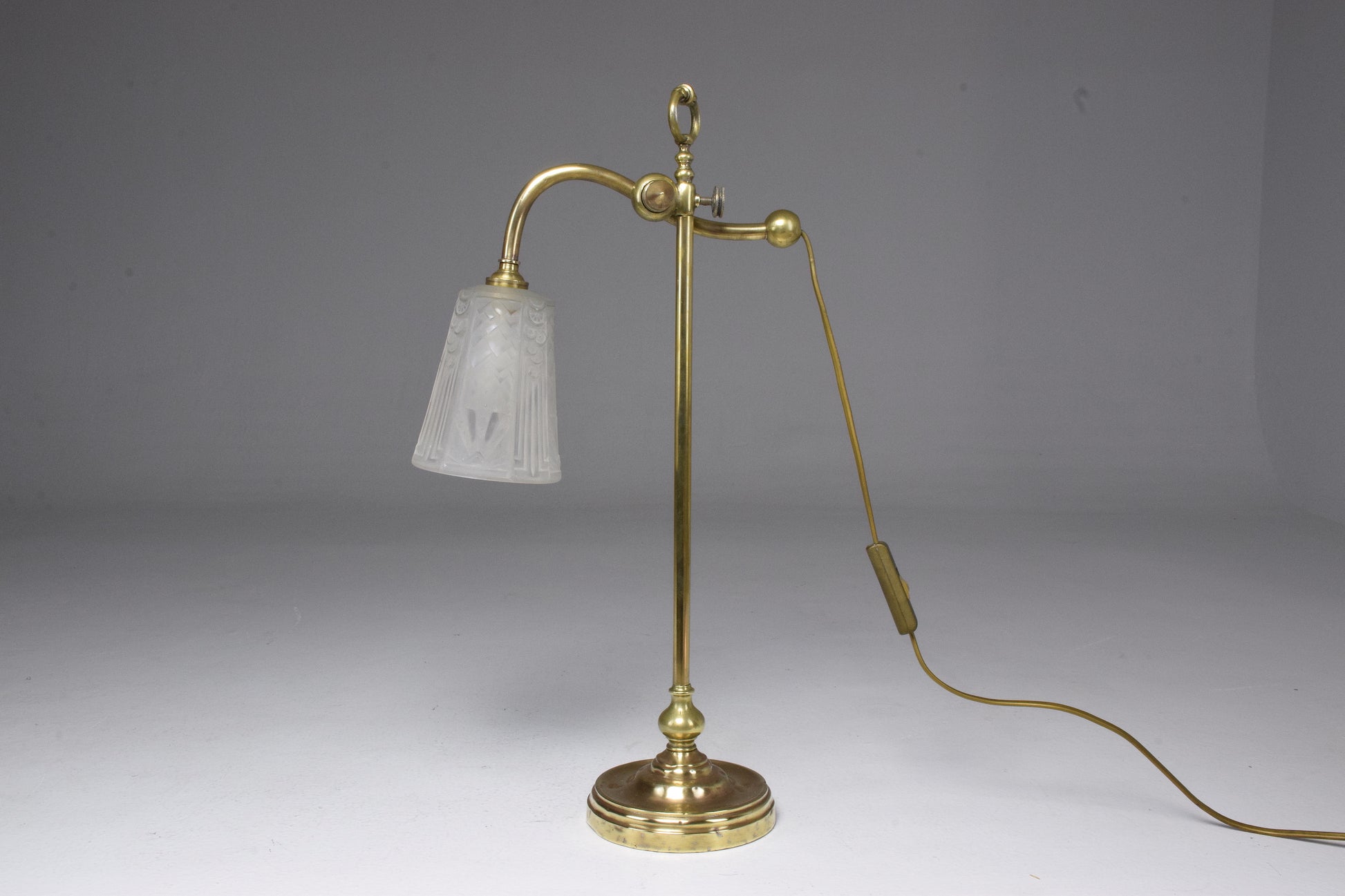 French Brass Table Lamp by Frères Muller, 1930's - Spirit Gallery 