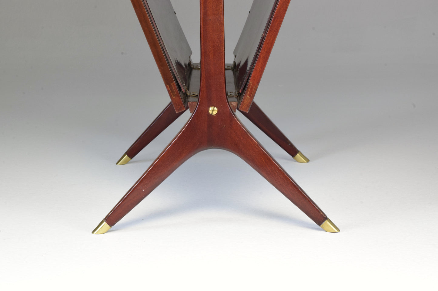 1950’s Magazine Holder Ico Parisi Style in Wood and Brass - Spirit Gallery 