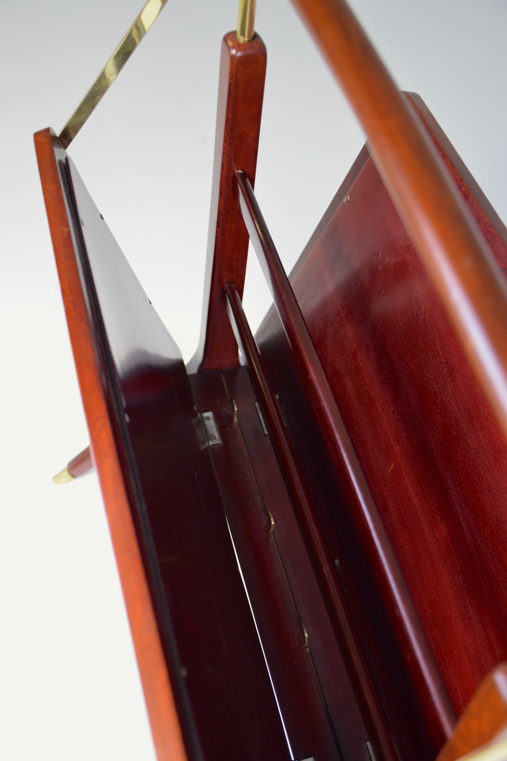 1950’s Magazine Holder Ico Parisi Style in Wood and Brass - Spirit Gallery 