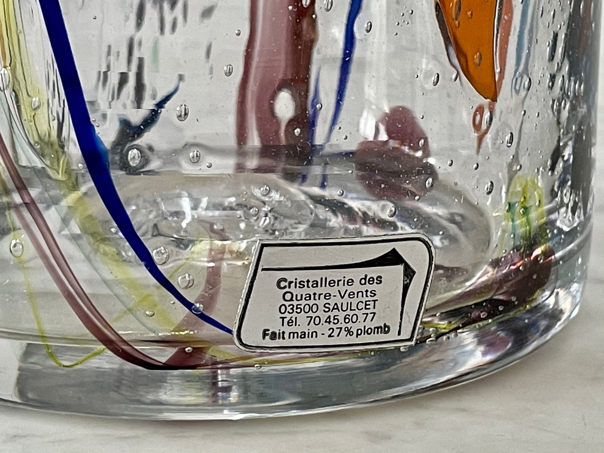 1970's French Multicolour Cristal Vase - Spirit Gallery 