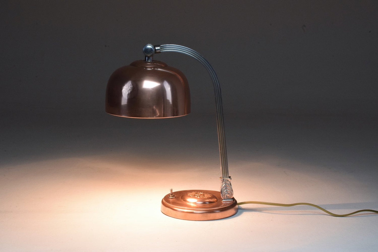 French Art Deco Copper Brass Table Lamp, 1930's - Spirit Gallery 