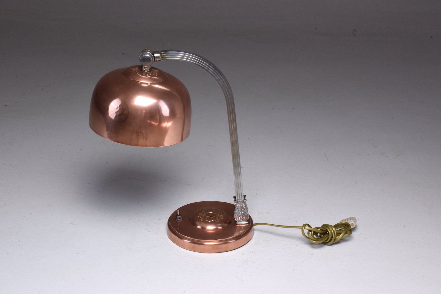 French Art Deco Copper Brass Table Lamp, 1930's - Spirit Gallery 