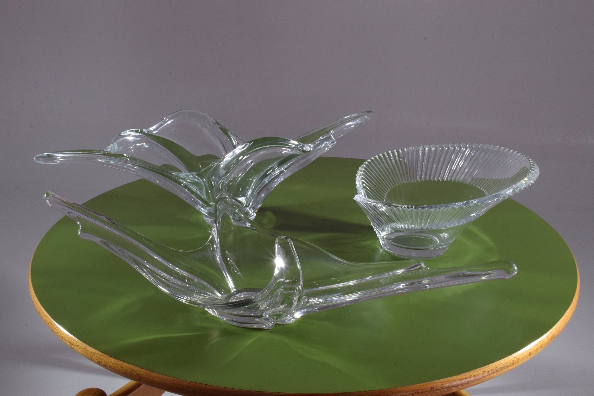 French Sculptural Vintage Crystal Centerpiece, 1960-1970's - Spirit Gallery 