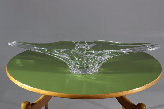 French Sculptural Vintage Crystal Vase, 1960's - Spirit Gallery 