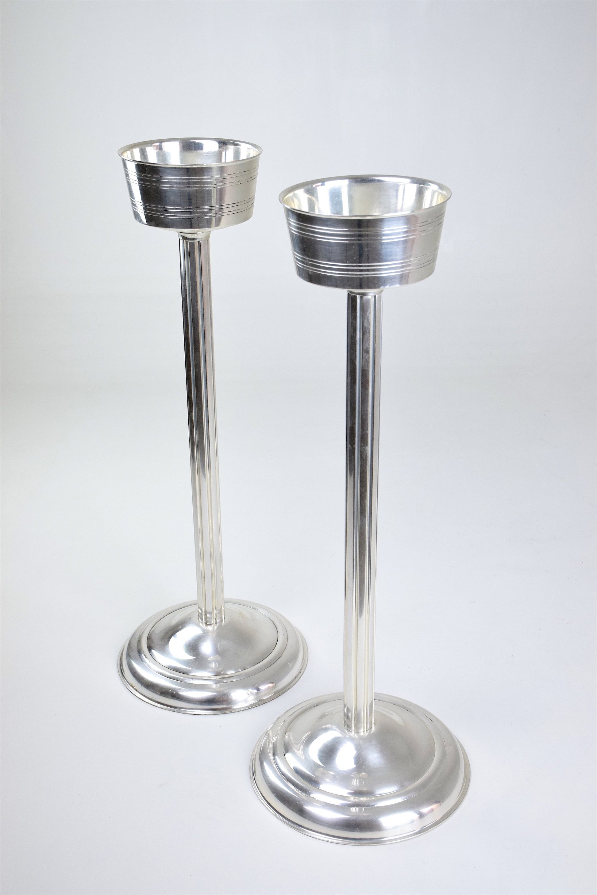 French Silver Plated Wine Bucket Stands, 1960s - Spirit Gallery 