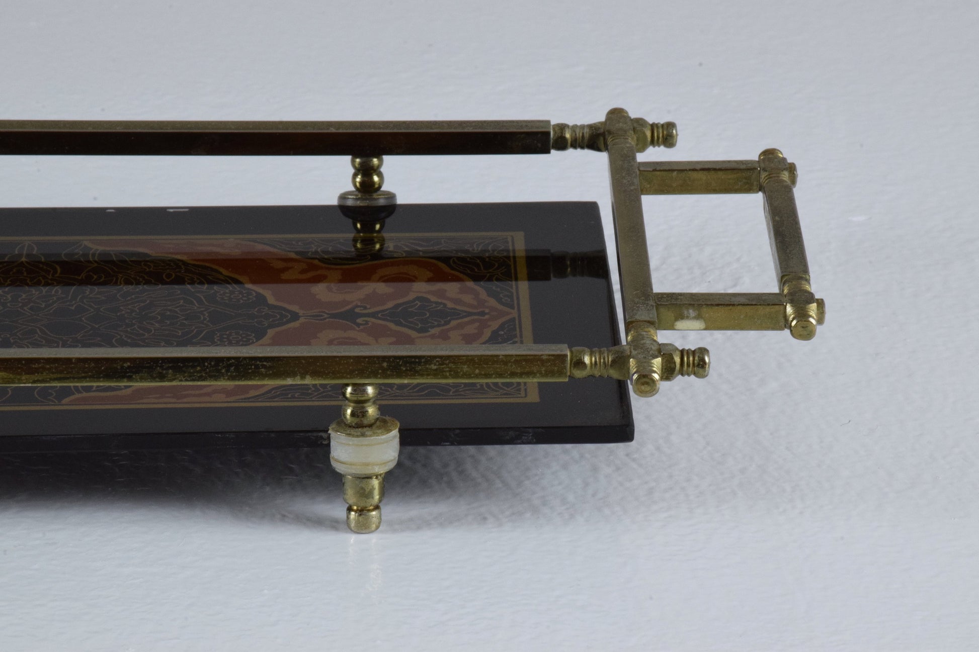 French Vintage Glass and Metal Tray, 1950's - Spirit Gallery 