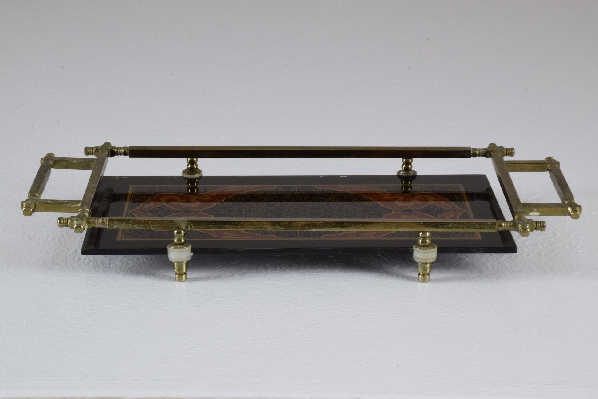 French Vintage Glass and Metal Tray, 1950's - Spirit Gallery 