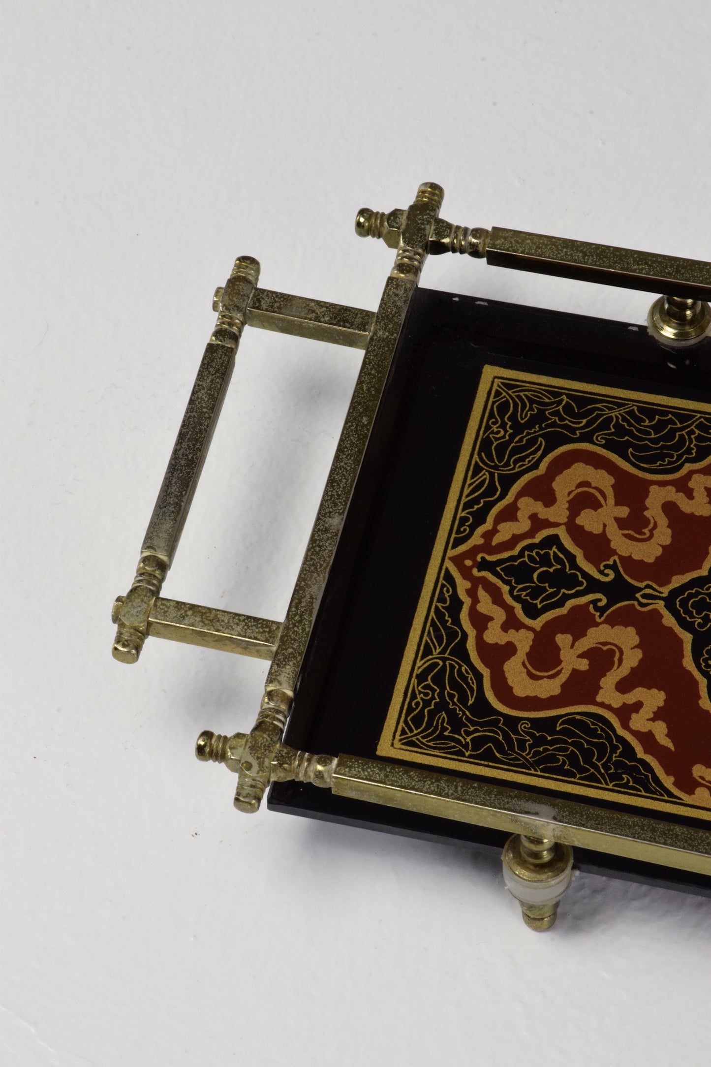 French Vintage Glass and Metal Tray, 1950's - Spirit Gallery 