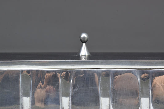 French Vintage Metal and Wood Box, 1970s - Spirit Gallery 